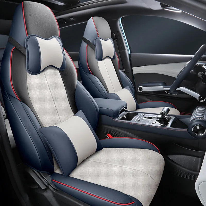 BYD Yuan PLUS car seat with fitted all-inclusive cushion cover in Adventure Green colour.