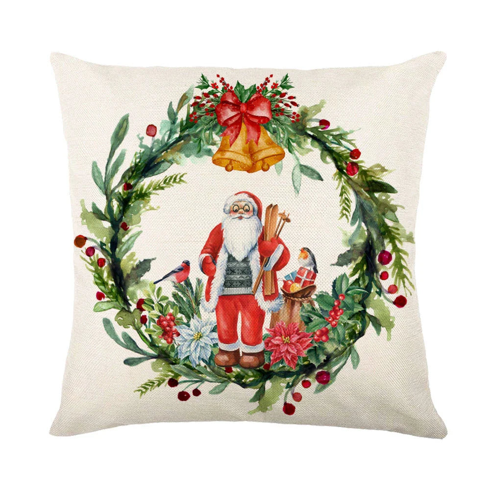 Cozy snowflake throw pillow covers with vibrant holiday designs in multiple color options