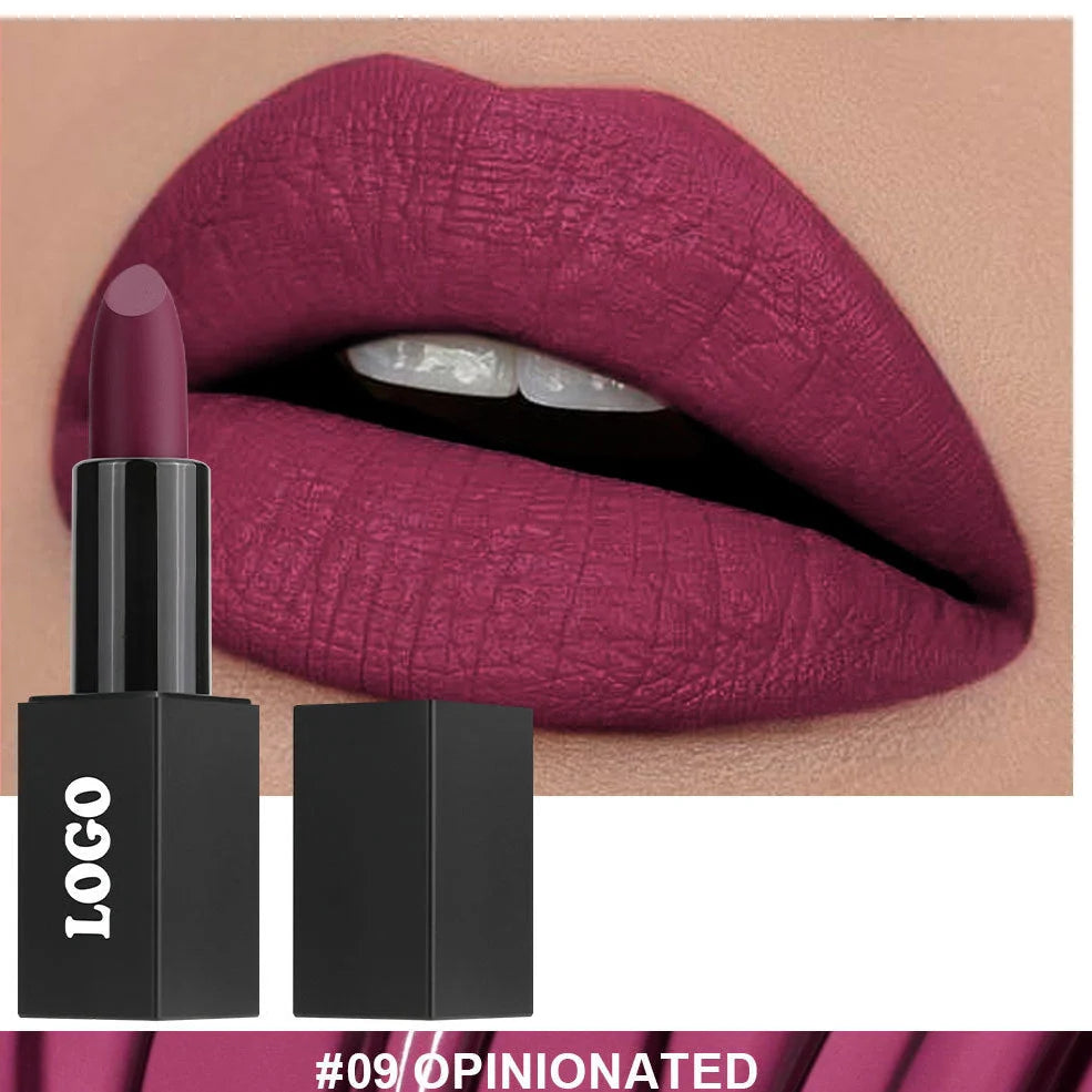 Beauty Does Not Fade waterproof matte lipstick in standard case with anti-discoloration technology
