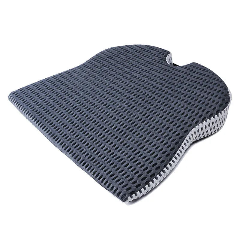 Memory foam car and office chair cushion with fixed strap in solid colour options