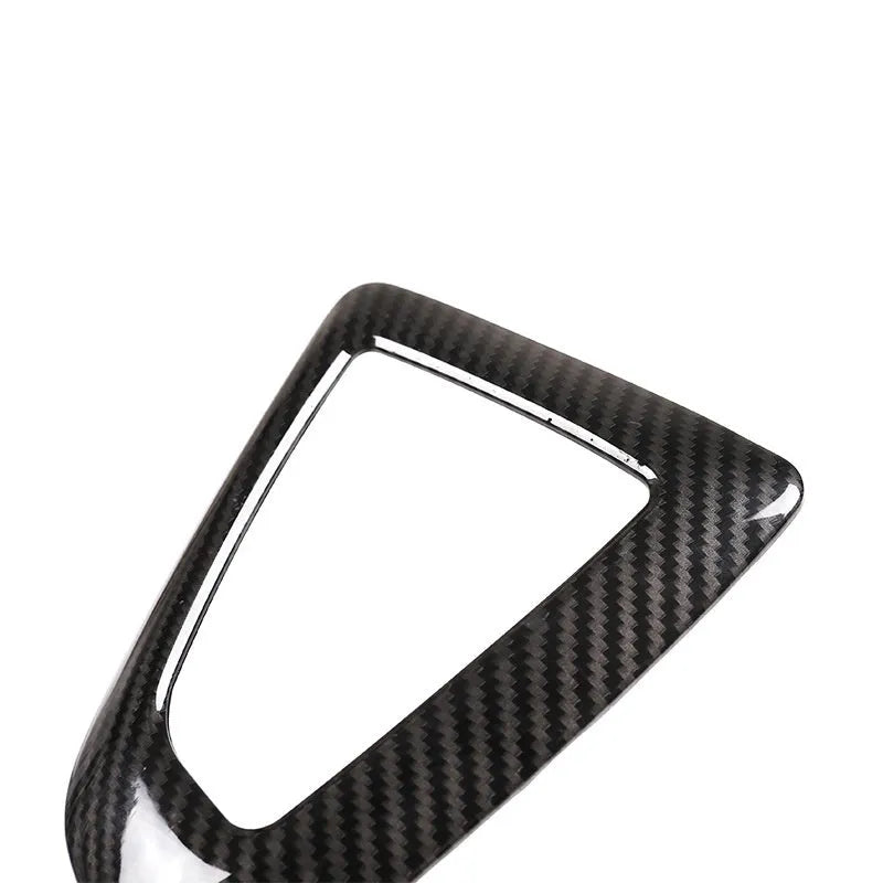 BMW gear base frame with carbon pattern for 1 2 3 4 Series models showing 3M adhesive backing