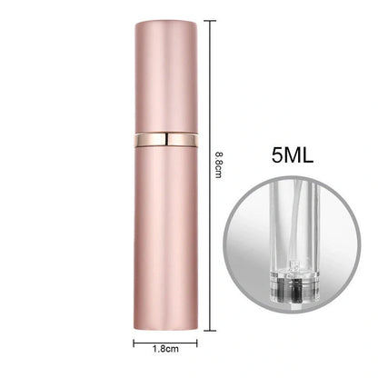 Compact perfume vaporizer in various colours with leak-proof design