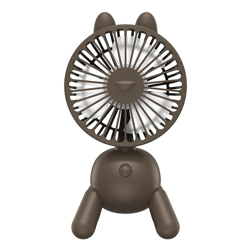 Compact portable USB-powered desktop cooling fan with adjustable airflow and shaking head