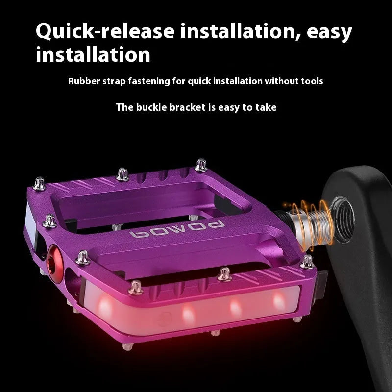 Bicycle luminous pedal with LED lights in aluminium alloy construction