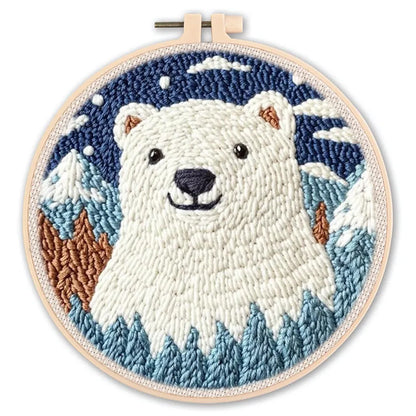 20 cm embroidery DIY material kit for cross stitch and poke embroidery projects in five colour options