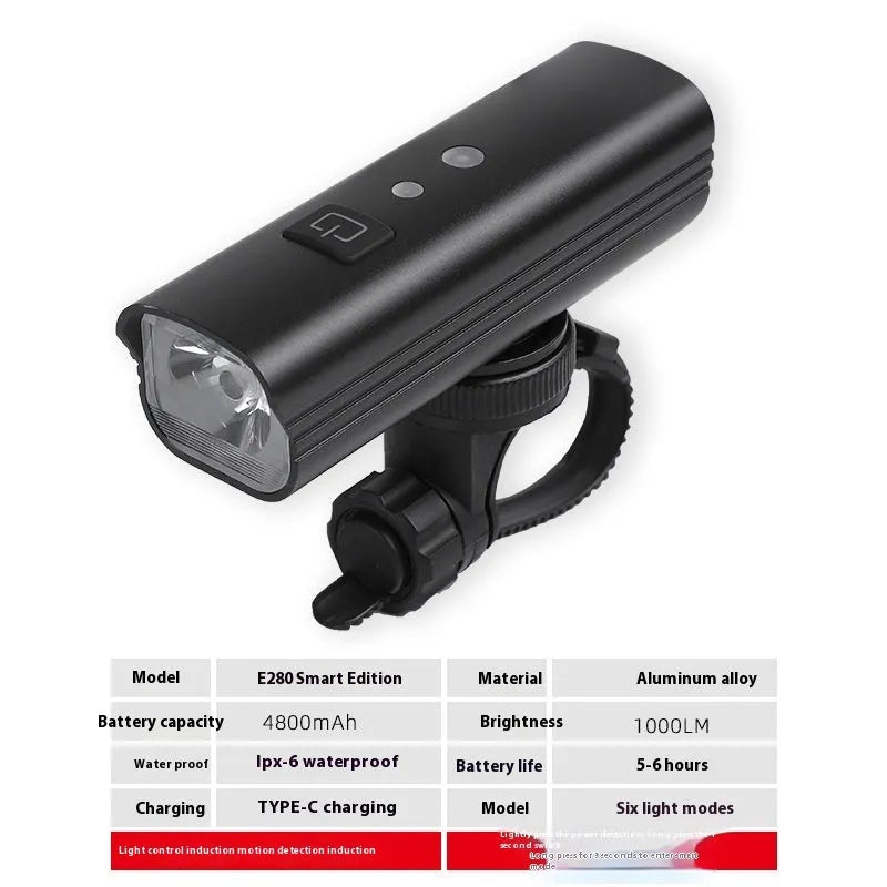 USB rechargeable bicycle headlight and taillight set with mounting bracket for night cycling safety