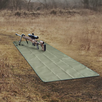 Tactical shooting mat in black, khaki, and army green for outdoor use