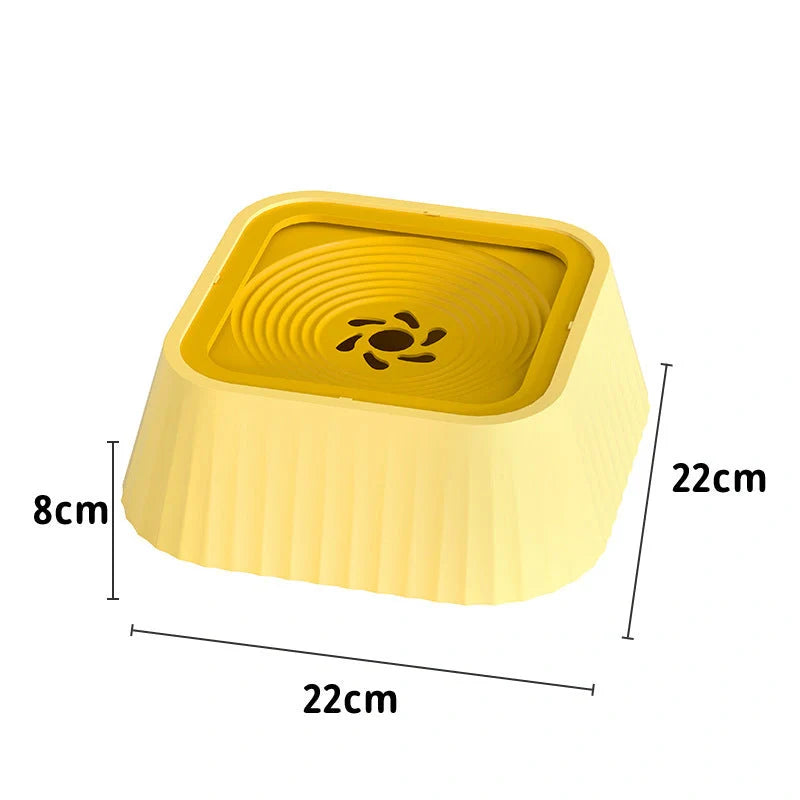 Portable floating water bowl for pets, designed to prevent splashing and keep mouths dry