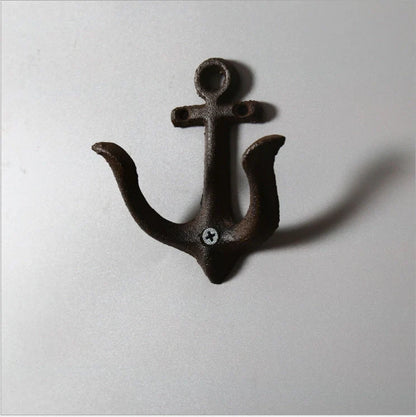 Industrial wrought iron wall hooks for coats and hats in various colours