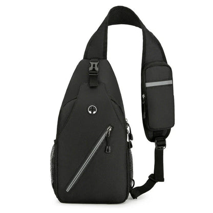 Rugged canvas crossbody bag for men in various colors, featuring a spacious main compartment, adjustable shoulder strap, and multiple pockets for organized storage.