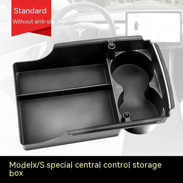 Tesla Model 3 and Model X/S centre console storage box retrofit organiser with plastic construction
