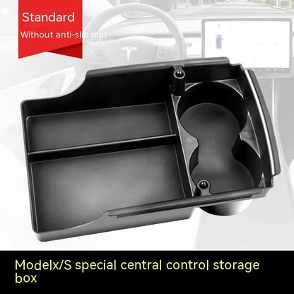Tesla Model 3 and Model X/S centre console storage box retrofit organiser with plastic construction