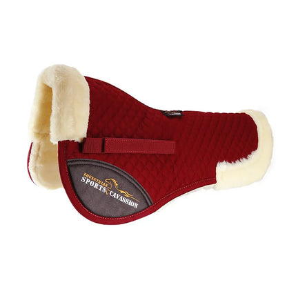 Wool equestrian saddle pad for riding and cycling shock absorption in four colour options