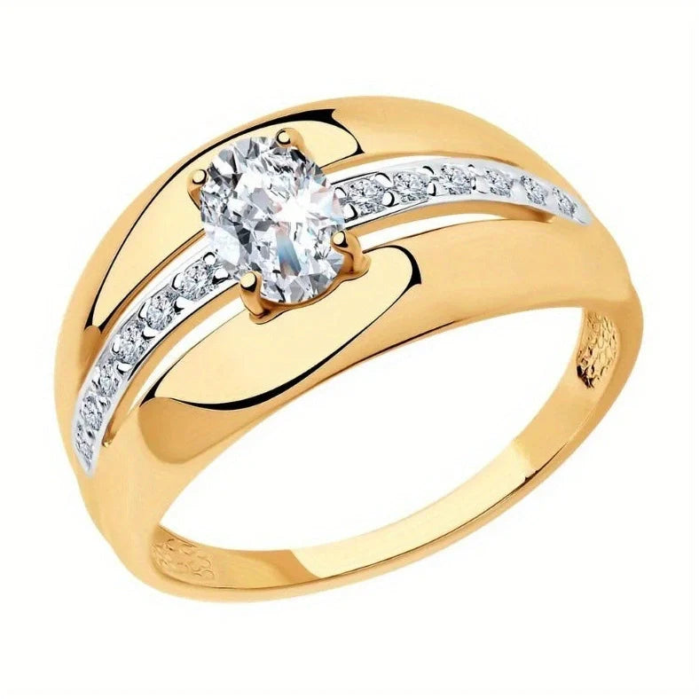 Gold zinc alloy simple band ring showing polished finish and band design