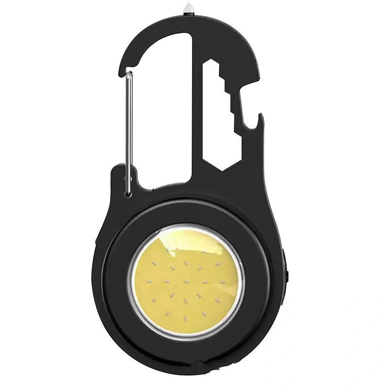 6 IN 1 Multi-functional Mini Keychain Lamp with super bright COB light and USB rechargeable feature