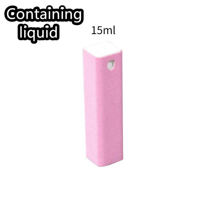 15ml portable 2-in-1 integrated phone screen cleaner spray case, no cleaning liquid included