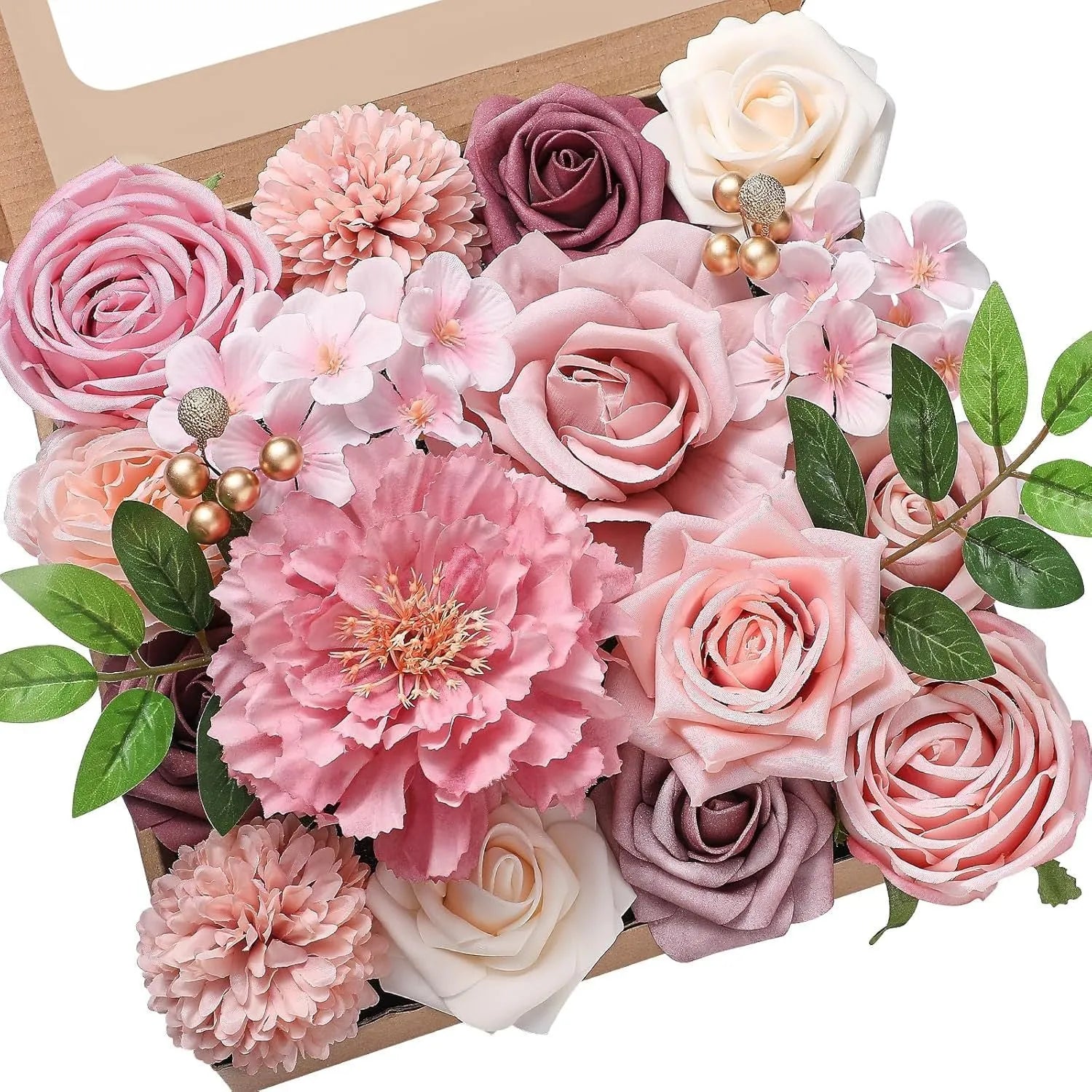 Silk flower wedding simulation box flower for layout planning in a selection of colours.
