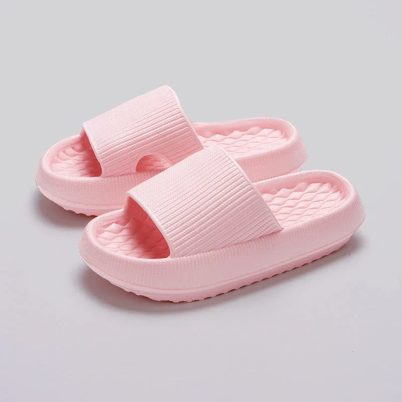 Comfortable and stylish EVA flip flops in various colors with unique rhombus stripe design