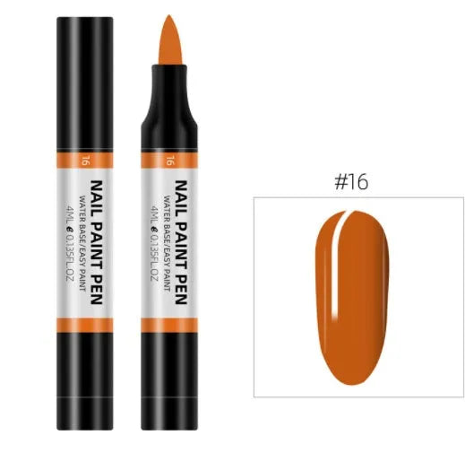 24 colour water-based nail polish painting pens for 3D nail art and flower designs