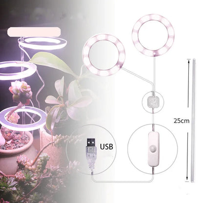 USB LED plant grow light with acrylic stick in multiple head configurations