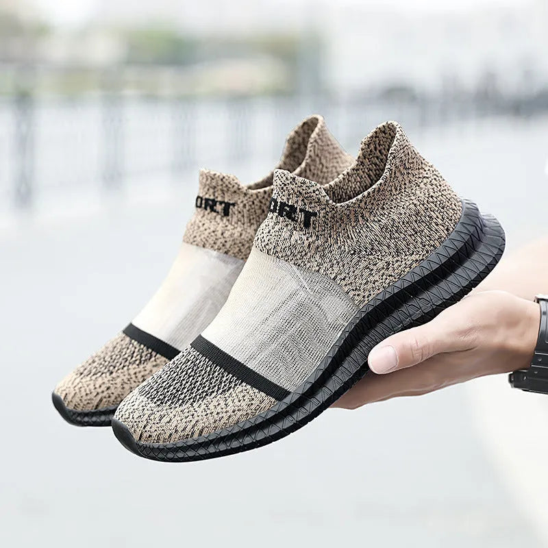 Flyknit woven socks shoes with lace closure and MD sole in multiple colour options