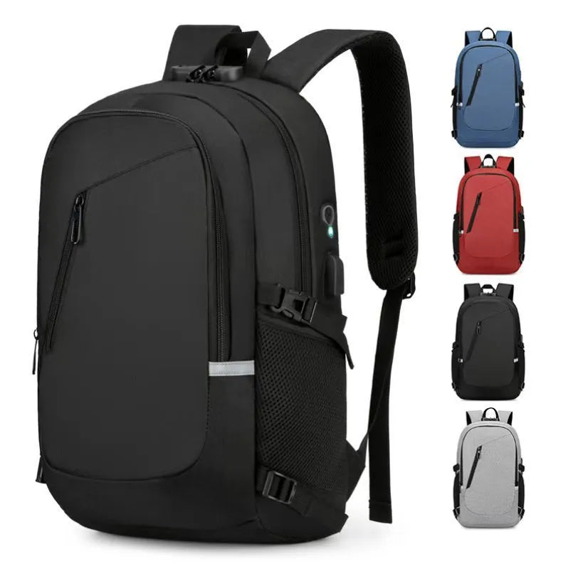 Computer backpack with Oxford cloth construction showing 50x31x19cm dimensions and 20-35 litre capacity
