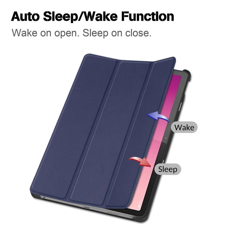 Lenovo Tab P12 12.7-inch tablet protective case cover with bracket and magnetic fold design in multiple colours including black, dark blue, red, and floral prints like apricot and butterfly.