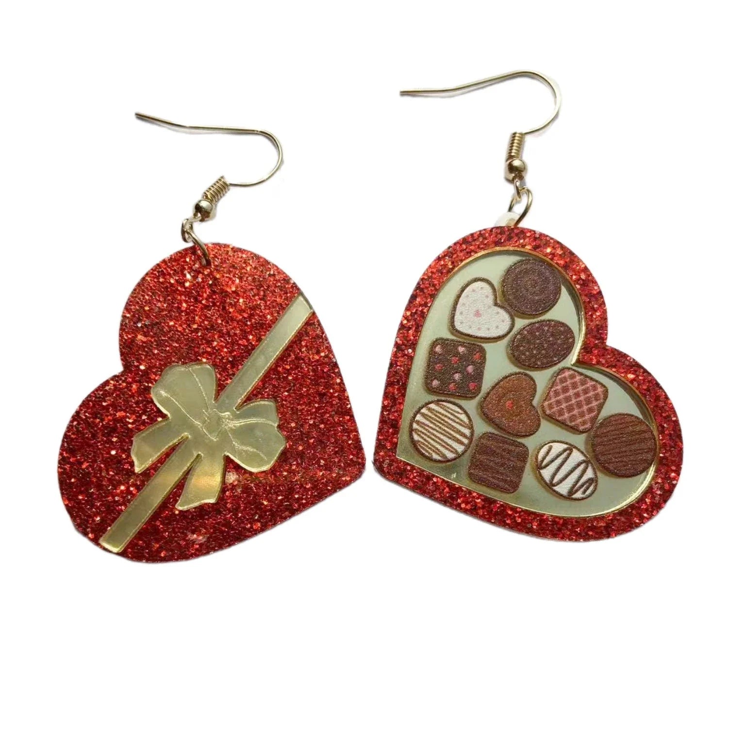 Romantic Valentine's Day Heart Earrings with Melt-Worthy Ice Cream Design in Vibrant Colors