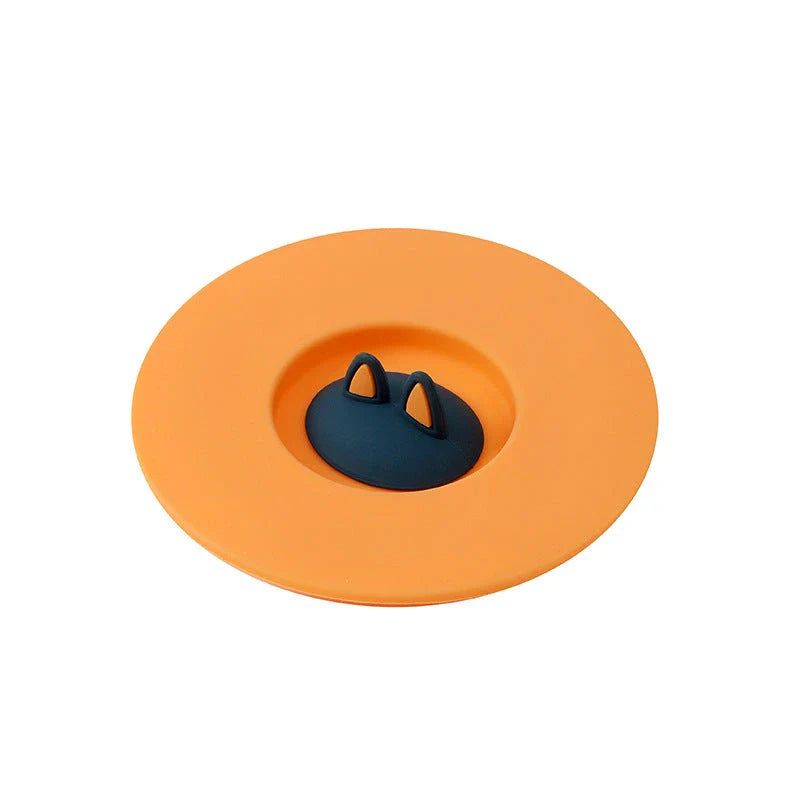 Charming cat ear silicone sealing lid in vibrant colours, designed to keep drinks fresh and prevent spills