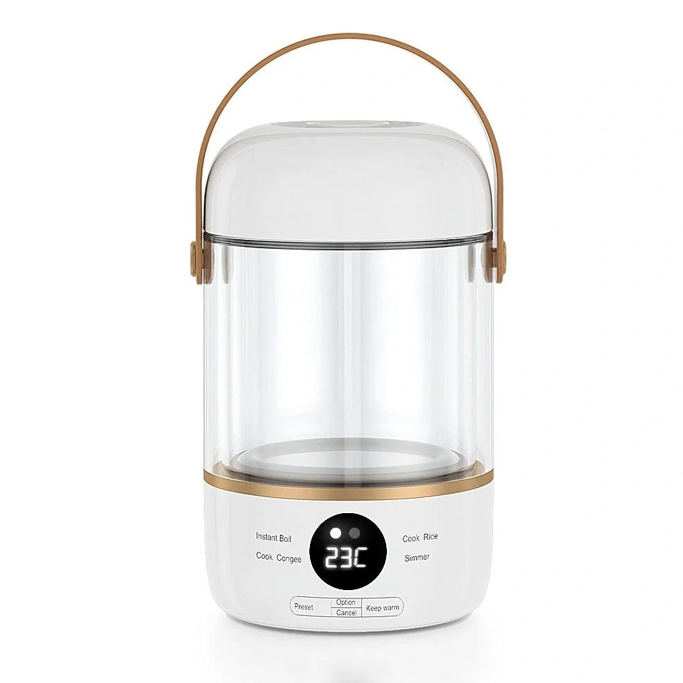Smart electric stew cooker with transparent visual version showing Gao Peng glass inner liner