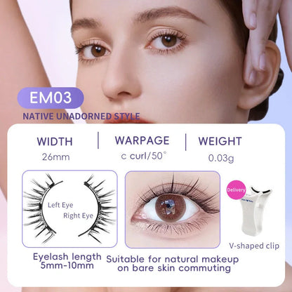 Luxurious magnetic suction false eyelashes in super soft mink hair for a natural look
