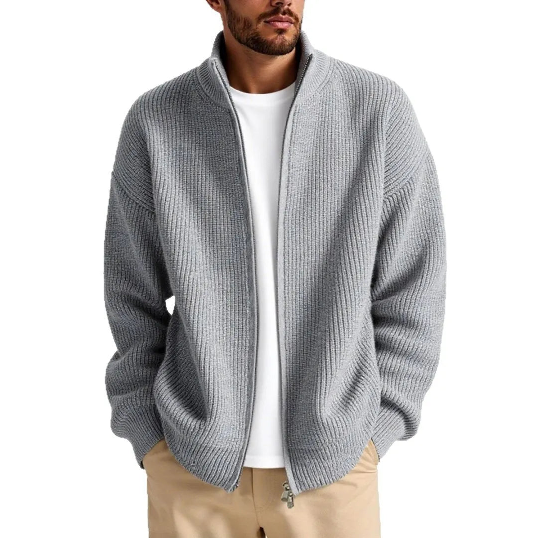 Men's loose cardigan sweater in acrylic blend fabric available in five colours