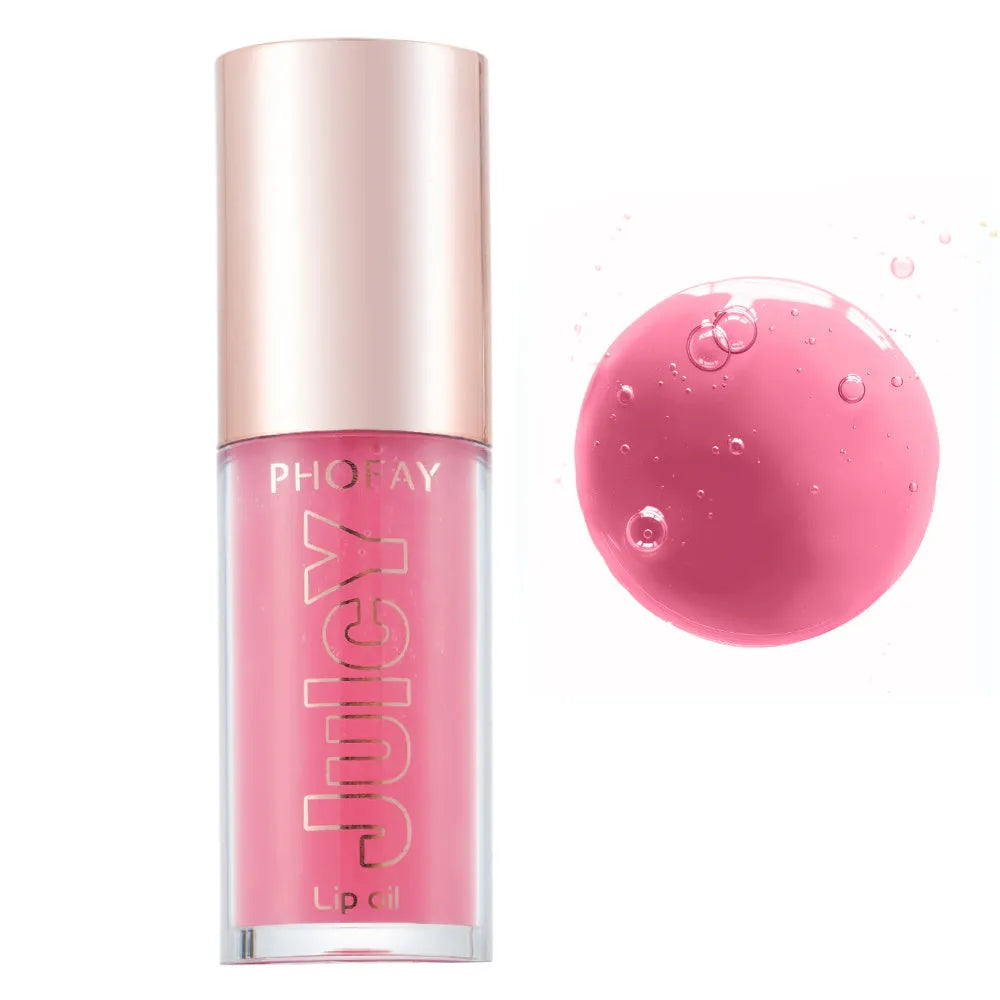 PHOFAY Juicy Lip Oil bottle with doe-foot applicator in non-sticky formula