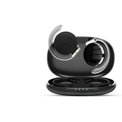 Black and white wireless Bluetooth sports earphones with in-ear ear plug design.