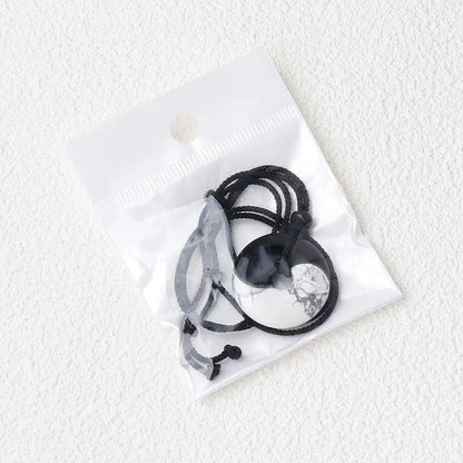 Bagua eight-diagram necklace with white turquoise, peace buckle and black silk cord