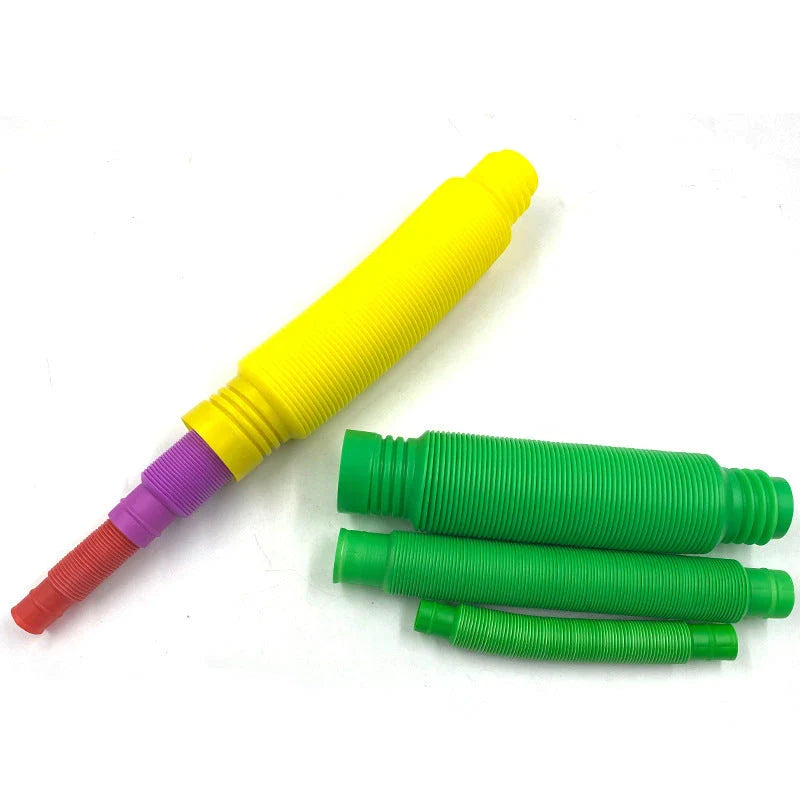 Vibrant, coiled plastic toy for creative, sensory-stimulating playtime