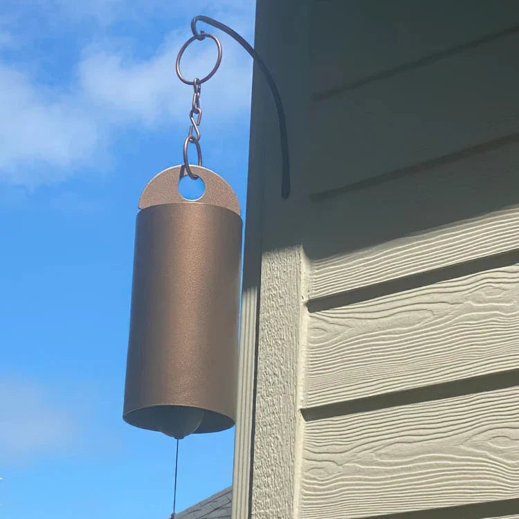 Elegant iron wind chimes in black and brown colors, designed for decorative garden and outdoor use