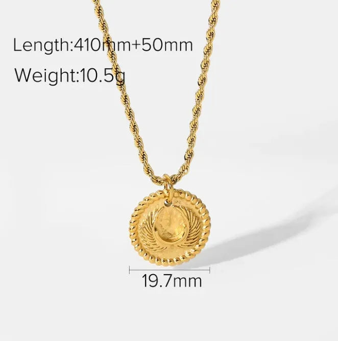 Gold plated alloy Devil's Crystal Necklace with pendant, adjustable 21cm to 50cm circumference, fashion women's jewellery