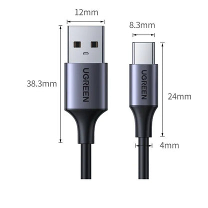 Black Lvlian Micro USB data cable with straight connector, 1 metre long.