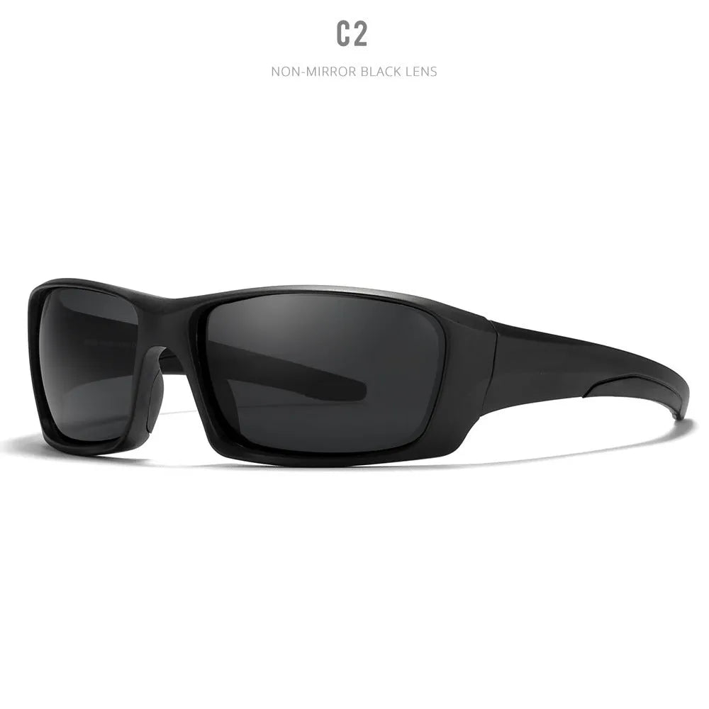 Ultralight polarised sports sunglasses with TR90 frame and silicone nose pad in one of eight available colours.