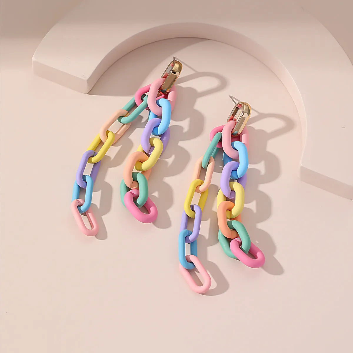 Handmade bohemian shell tassel earrings for women with colourful flower and geometric drop design