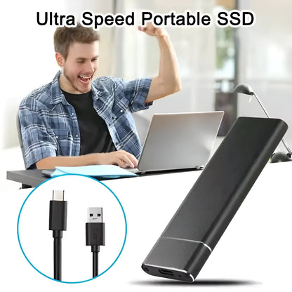 6TB mobile external hard drive in metal case with USB cable in choice of five colours