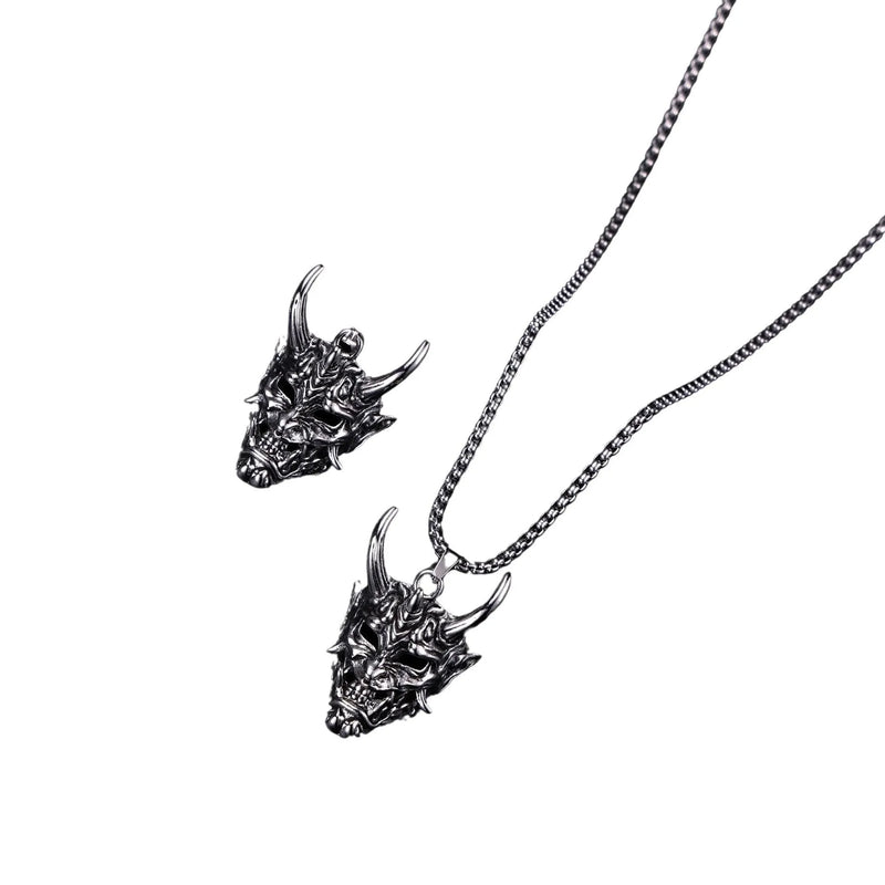 Personalized men's vintage upscale necklace with 40mm alloy pendant - zinc alloy construction electroplated silver finish with 27mm width and 20mm depth dimensions