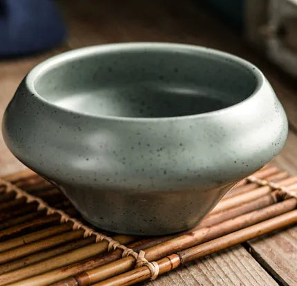 Ceramic tall bowl with Edo pattern, 15cm height, microwave-safe porcelain for soups and noodles