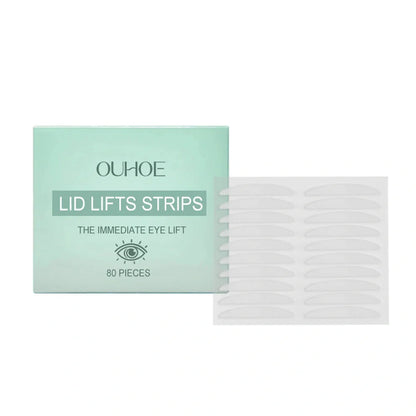 Transparent eyelid stickers with hyaluronic acid and collagen, 80 pieces pack showing dimensions