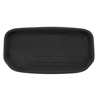 TPR floor mat set for Tesla Model Y showing foot mats, storage box mat, and tailbox mats