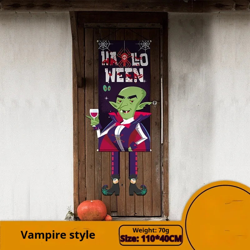 Halloween cloth wall painting with pumpkin design measuring 110cm by 40cm