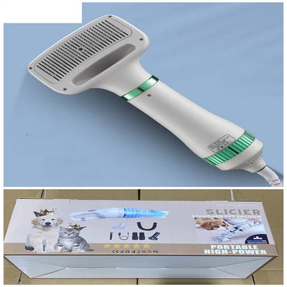 Household dog teddy pet hair dryer grooming tool with adjustable airflow settings and one-key hair removal feature