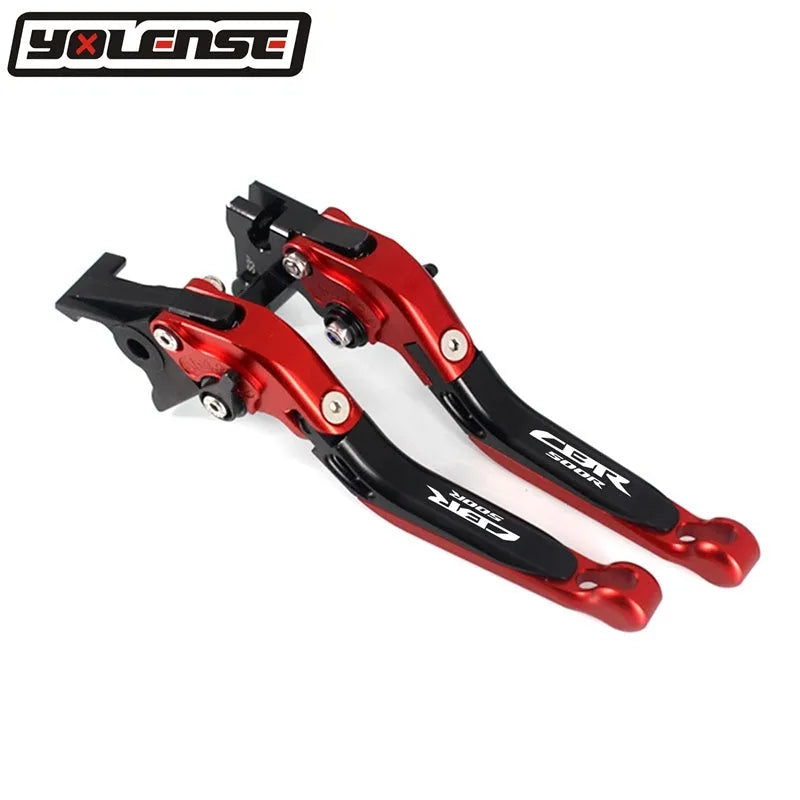 CNC foldable telescopic brake clutch horn levers for Honda CBR500R 2013 onwards, T6061 alloy, anodised, pair