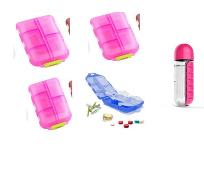 10-Grid Moisture-Proof Travel Pill Organizer in various colors